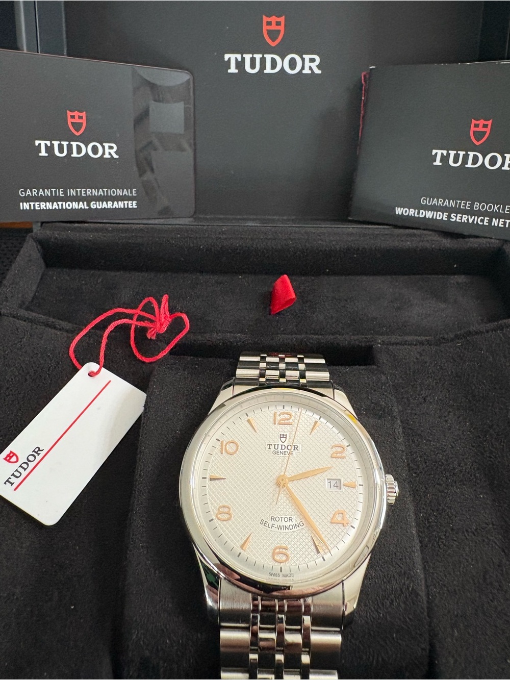Tudor 1926 39mm Automatic Unworn Full Set Silver Waffle Dial Steel Watch 91650